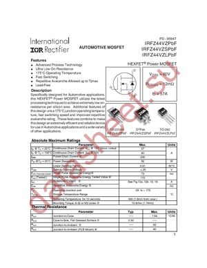 IRFZ44VZPBF datasheet  